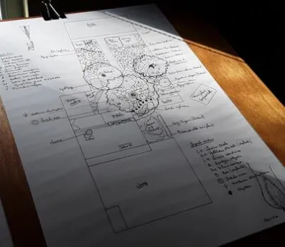 Een tuinarchitect maakt een tuinontwerp op maat voor een natuurlijke tuin